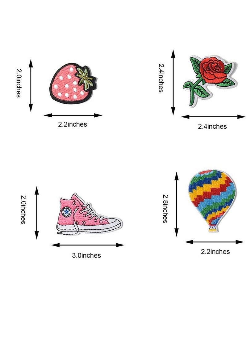 واي آند دي Embroidered Patches, 60 Pcs Random Assorted Styles Bright Vivid Colors, Sew On Iron Patch Applique for Clothes, Dress, Hat, Jeans, DIY Accessories - Image 3