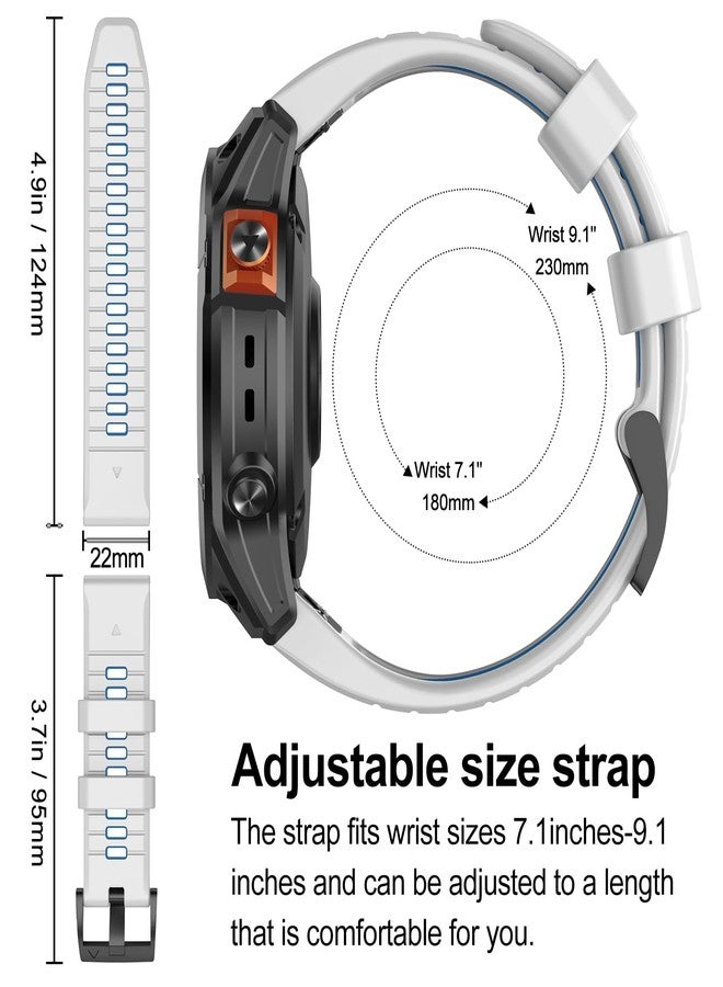 MYSNBKN 22mm Quick Fit Bracelet for Fenix 8 47mm/Fenix 7 Pro/Fenix 7/Fenix 6 Pro/Fenix 6/Fenix 5/Fenix E/EPIX 2, Soft Silicone Replacement Strap for Forerunner 935/945/955/745/Approach S60/S62 - Image 5