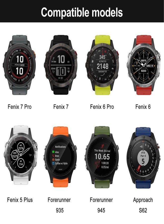 MYSNBKN 22mm Quick Fit Bracelet for Fenix 8 47mm/Fenix 7 Pro/Fenix 7/Fenix 6 Pro/Fenix 6/Fenix 5/Fenix E/EPIX 2, Soft Silicone Replacement Strap for Forerunner 935/945/955/745/Approach S60/S62 - Image 4