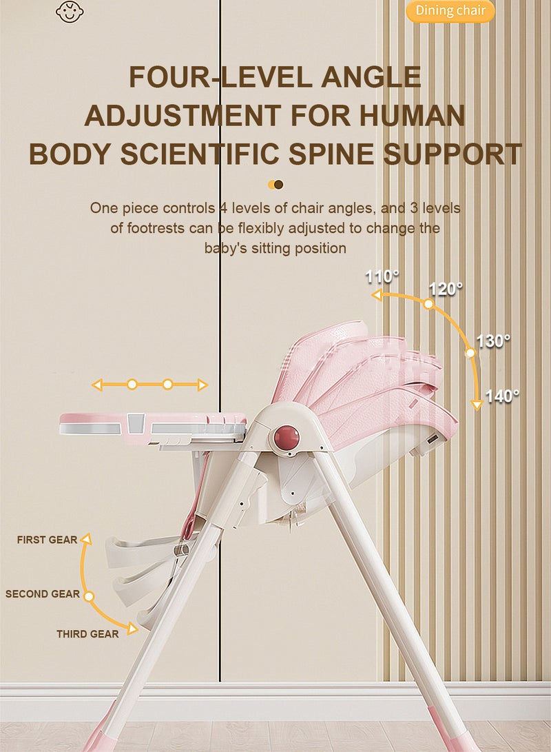 ما بيبي ارتفاع قابل للتعديل كرسي الطعام متعددة الوظائف كرسي الطعام متعددة الوظائف طفل للطي - Image 4