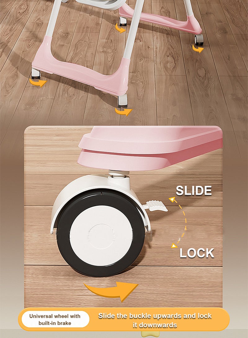 ما بيبي ارتفاع قابل للتعديل كرسي الطعام متعددة الوظائف كرسي الطعام متعددة الوظائف طفل للطي - Image 3