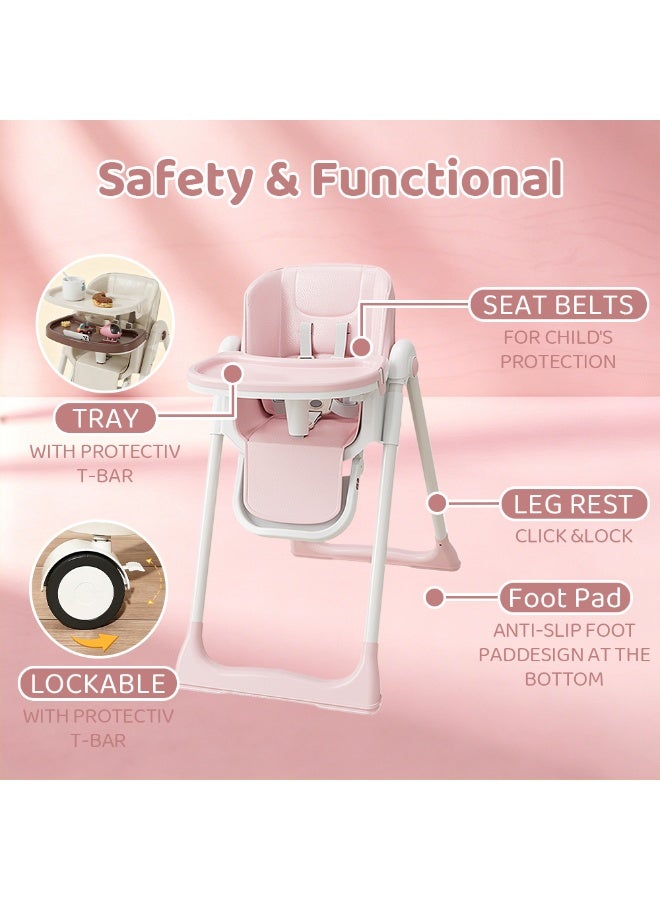 MaBaby Multifunctional Baby Dining Chair, Foldable And Adjustable Baby High Chair With Safety Belt,  Eating Chair With Multiple Modes - Image 2