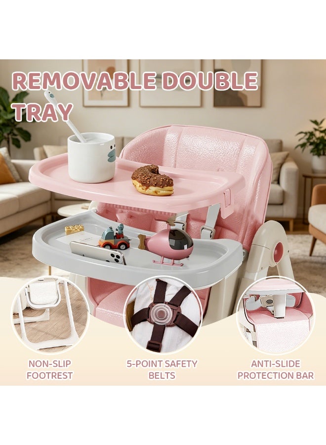 MaBaby Multifunctional Baby Dining Chair, Foldable And Adjustable Baby High Chair With Safety Belt,  Eating Chair With Multiple Modes - Image 3