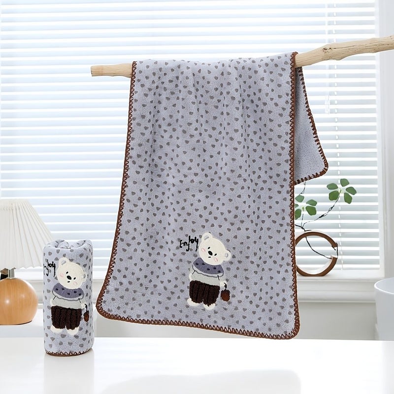 Purple Bobo Swan Large Bath Towel Soft Absorbent Quick Drying Printed Cartoon Design Gift For Face Drying Hair Drying 13 78in 29 53in - Image 4