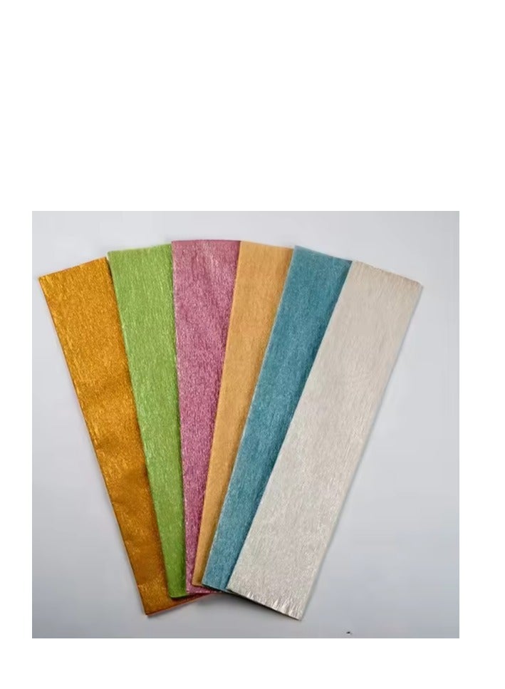 12 ورق كريب ميتاليك مطوى مقاس 50 سم × 120 سم - Image 2