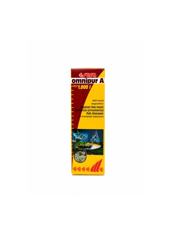 Sera Omnipur A Fish Disease Treatment - German Broad-Spectrum Liquid Medication for Freshwater Aquariums, Treats Bacterial, Fungal & Parasitic Infections, Up to 1000L / 264 US Gallons Coverage - Image 2