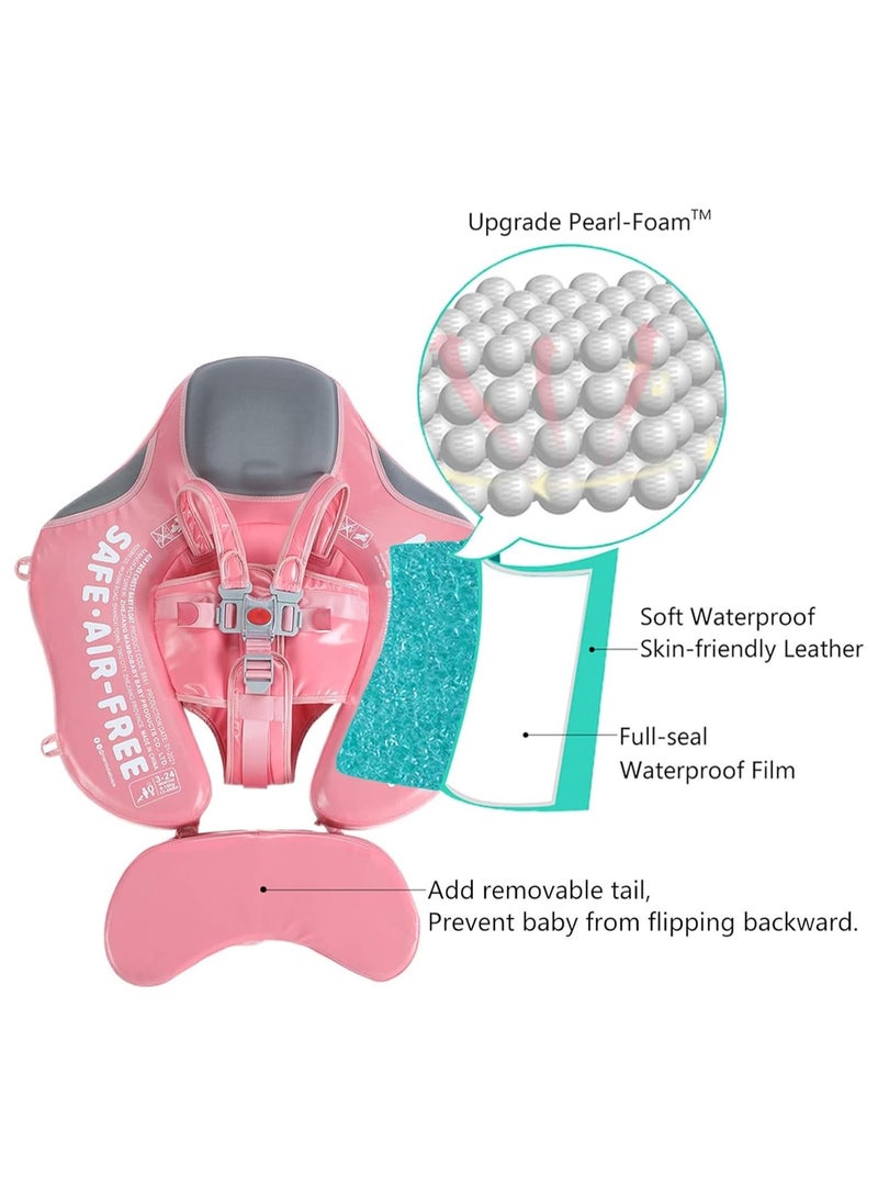Mambobaby Baby swimming float Baby Pool Float 3 Months-4 Years Baby Float with Canopy Tail and Harness Non-Inflatable Infant Pool Float with Sunshade Waterproof and Quick Drying Suitable for Pool(Pink) - Image 4