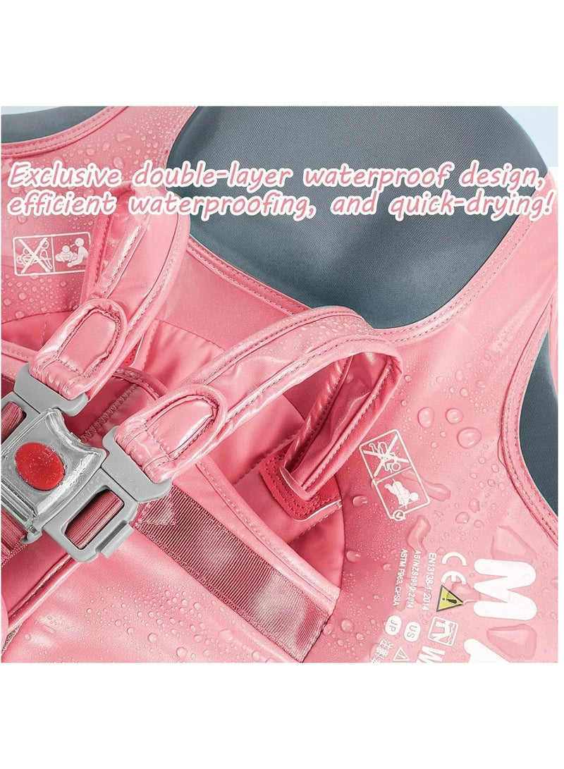 Mambobaby Baby swimming float Baby Pool Float 3 Months-4 Years Baby Float with Canopy Tail and Harness Non-Inflatable Infant Pool Float with Sunshade Waterproof and Quick Drying Suitable for Pool(Pink) - Image 3