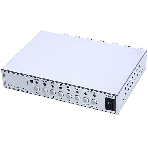 UHPPOTE 4 Channel Color Quad System Video Splitter CCTV DVR Camera Processor Remote Control with 7 BNC Adapter - Image 3