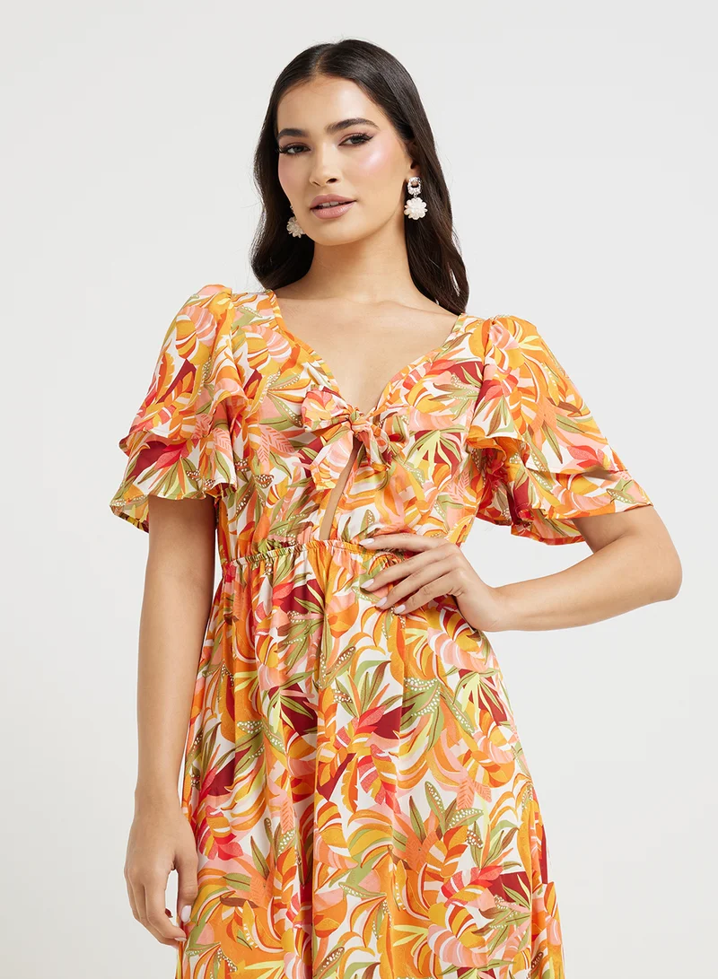 ELLA  Floral Ruffle Maxi Dress for Women | Best Price UAE