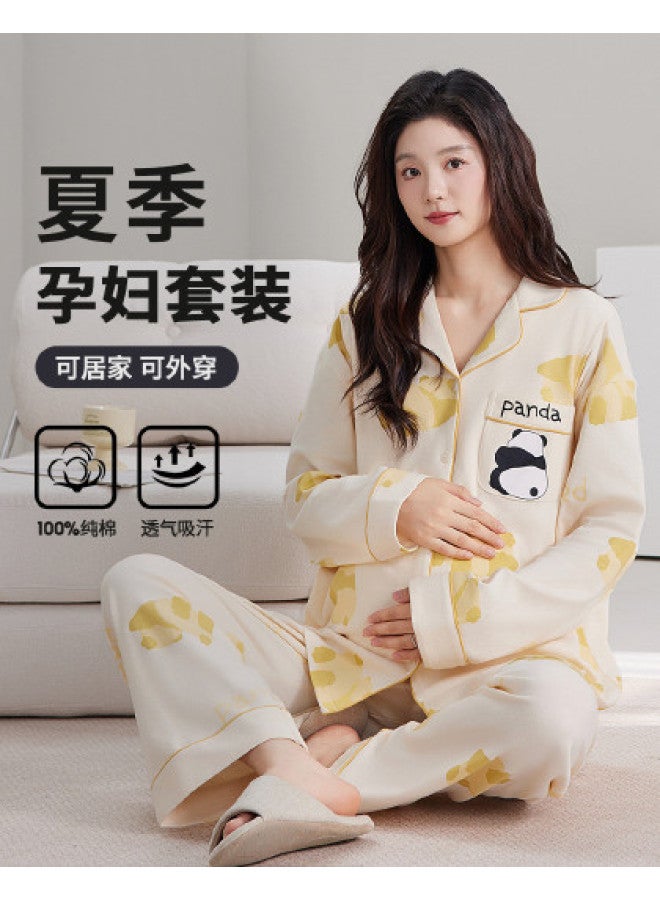 Nordon Maternity Pajamas For Postpartum & Nursing - Soft Summer Long Sleeve Top & Pants Breastfeeding Clothes - Image 1