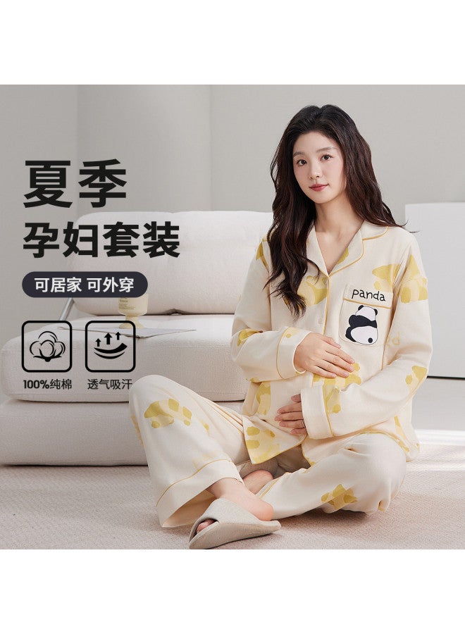 Nordon Maternity Pajamas For Postpartum & Nursing - Soft Summer Long Sleeve Top & Pants Breastfeeding Clothes - Image 2