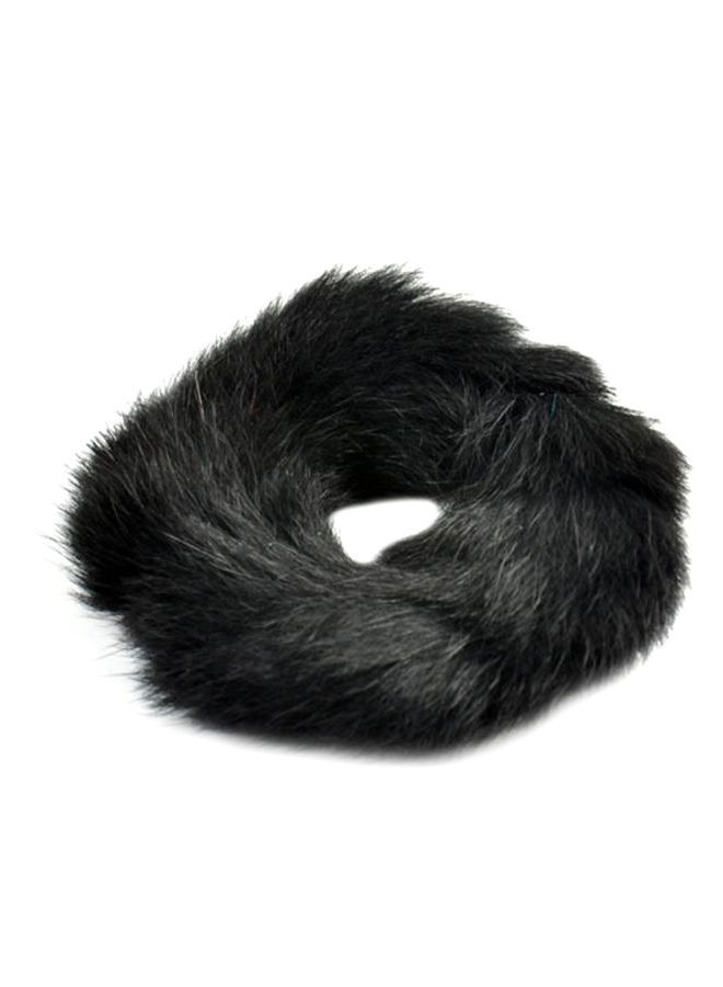 NIBEMINENT Rabbit Fur Elastic Hair Band Black