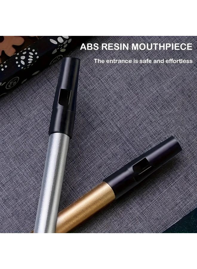 D Major Irish Whistle Flute Aluminum Alloy Beginner Friendly with Teaching Materials Golden Black C Key Suitable for Students Musical Instrument - Image 4