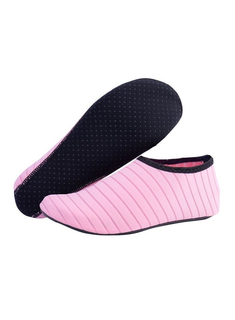 Loquat Men/Women Stripe Beach Shoes, Socks, Soft Soles, Quick Drying, Anti Slip, Anti Cutting, And Wading Shoes Pink 