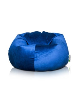 ANDERSON ANDERSON Ultra Soft Medium Luxury Velvet Bean Bag Chair Filling with Beans Highly Comfortable Suitable For Kids And Adults Dark Blue Colour  - Image 1