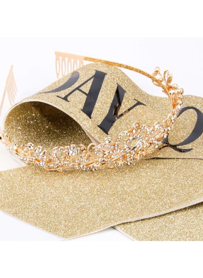 Cocide "Birthday Queen" Sash & Rhinestone Tiara Set COCIDE Silver for Women Birthday Decoration Kit Headband for Girl Glitter Crystal Hair Accessories for Party Cake Topper - Image 5