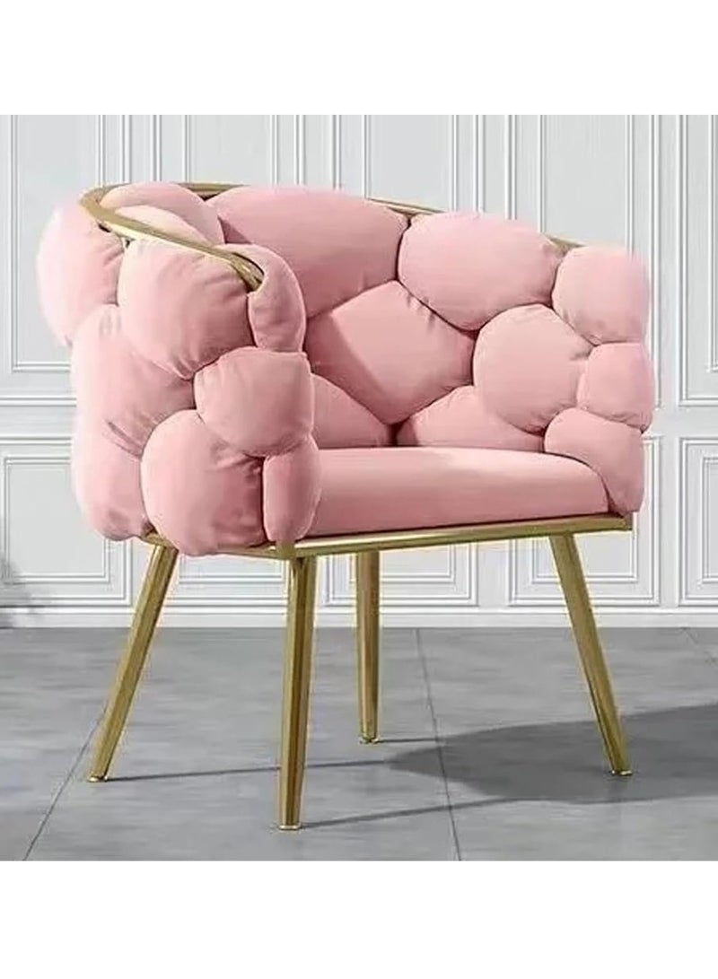 مونوج كراسي مكياج مع مسند ظهر، كراسي طعام عصرية بأرجل معدنية ذهبية، كرسي مكياج أنيق بظهر مبطن - Image 1