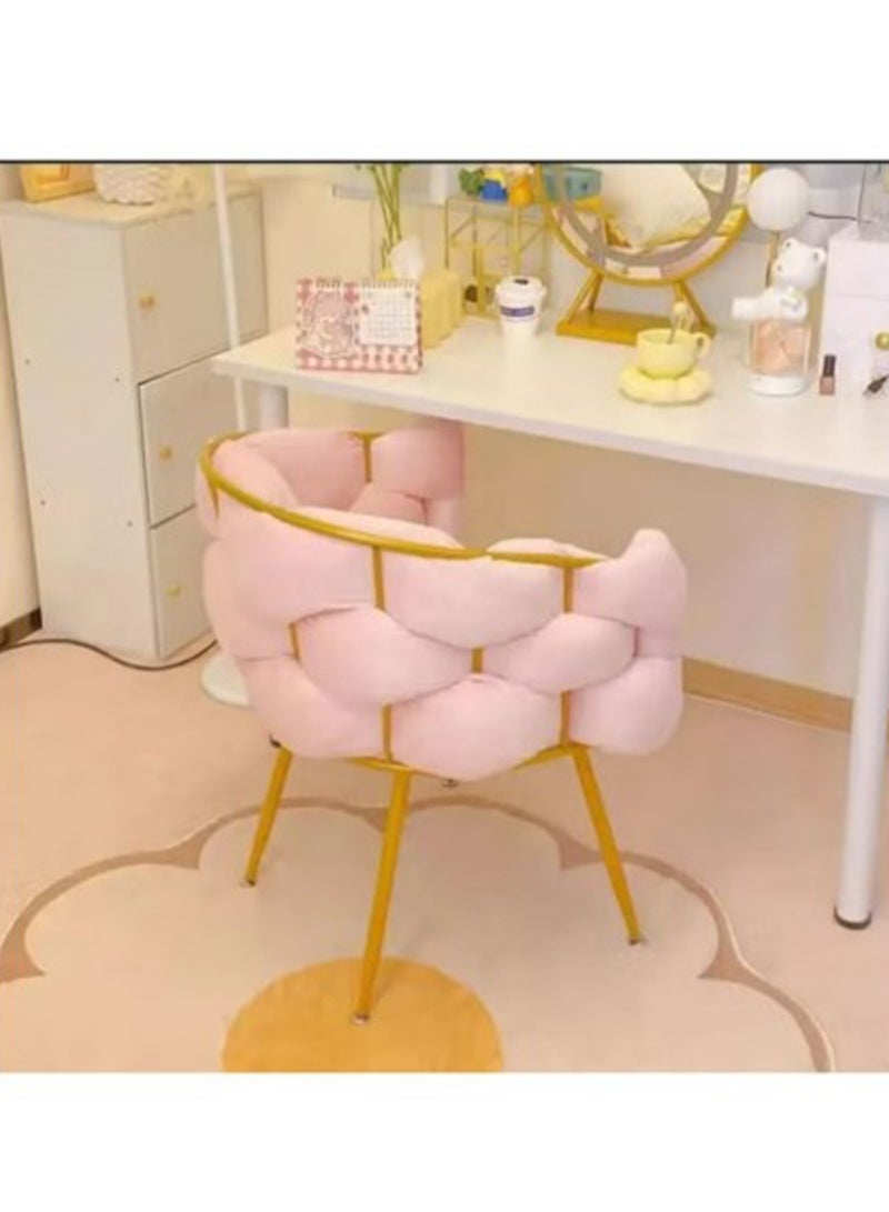 مونوج كراسي مكياج مع مسند ظهر، كراسي طعام عصرية بأرجل معدنية ذهبية، كرسي مكياج أنيق بظهر مبطن - Image 4