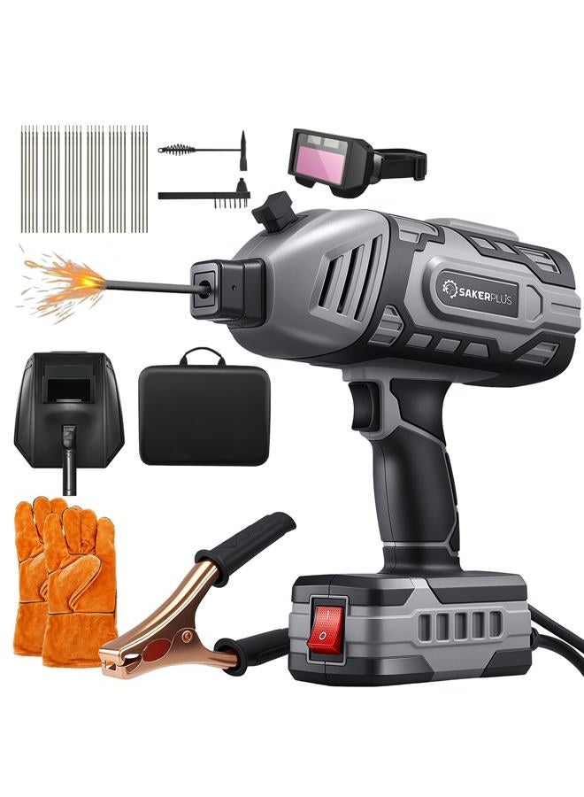 Sakerplus Portable Welding Machine, Welder Machine 110V, ARC Portable Welder with IGBT Inverter 5 Variable Current Adjustment, 30pcs 3/32" Wire Rods, Welding Helmet, Carring Case Included - Image 1