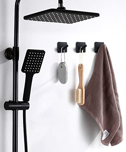 xdgeLoad Heavy Duty Hooks - 5 Pack, Non-Punching Self-Adhesive Wall Hooks for Bathrooms/Coat/Robe/Kitchen, Matte Stainless Steel Black - Image 5