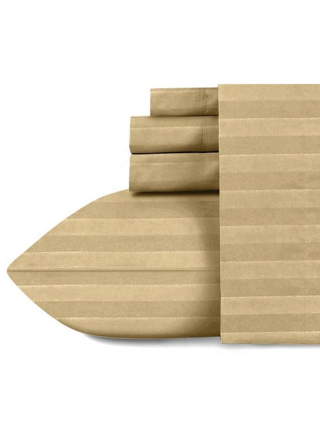 Naksh Bed Sheet Double Bed Queen Size Cotton 210 TC Stripes, Beige | 1 Bedspread for Queen Size Bed (88 x 100 Inch) and 2 Pillow Covers - Image 5