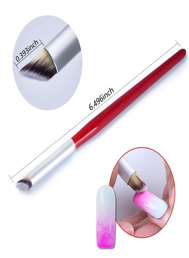 DANNEASY 4pcs Ombre Nail Brush Set with 6pcs Sponge Head, Silicone Nail Brush Nail Sponge for French Nail Tip Acrylic Nail Ombre Brush Gradient Paint Nail Pen Manicure Brushes DIY Tools - Image 4