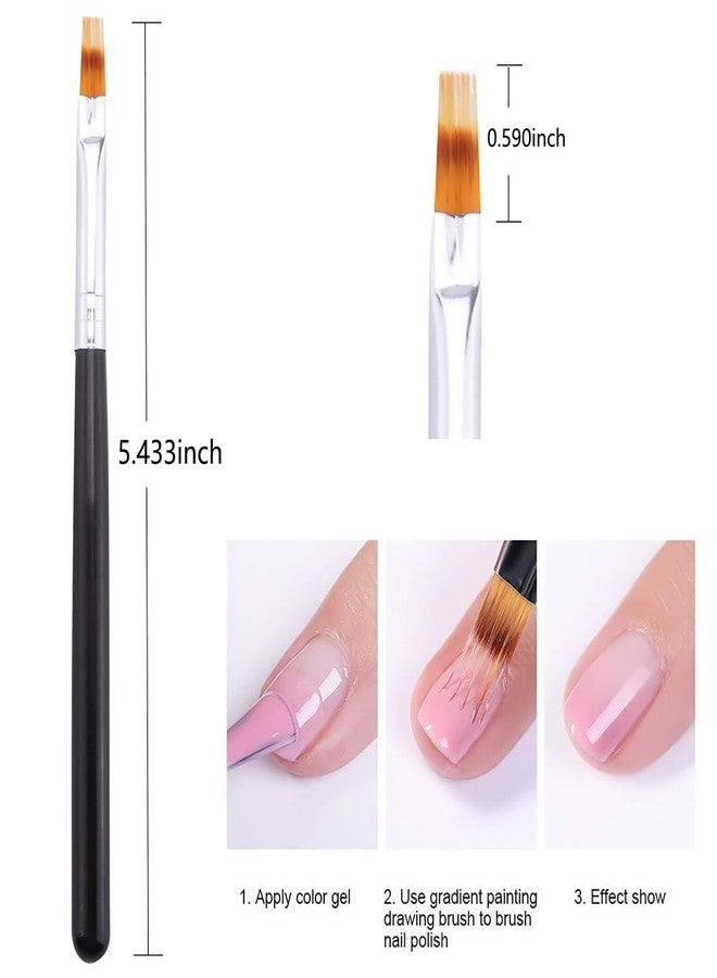 DANNEASY 4pcs Ombre Nail Brush Set with 6pcs Sponge Head, Silicone Nail Brush Nail Sponge for French Nail Tip Acrylic Nail Ombre Brush Gradient Paint Nail Pen Manicure Brushes DIY Tools - Image 3