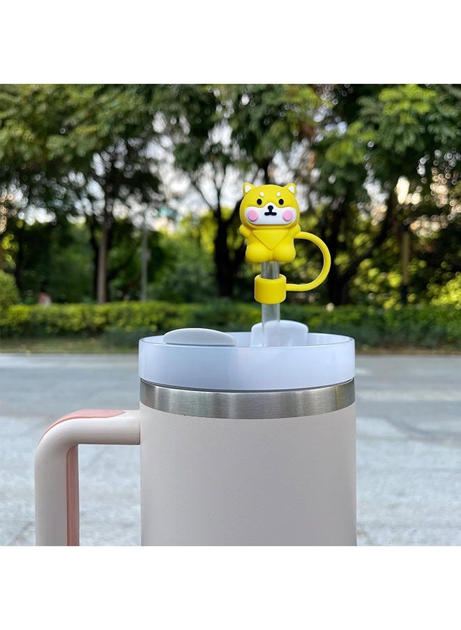 6PCS Straw Cover Cap for Stanley Cup, Silicone Cute Animal Straw Topper for Stanley 30&40 Oz Tumbler with Handle, 10mm 0.4in Dust-Proof Reusable Straw Tips Lids. (Color 1) - Image 5