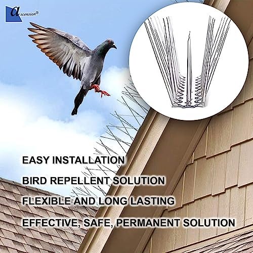 Ascension Birds Pigeon Spikes Ploycarbote Star Nets Pigeon Control No Gitti & Screws (Transparent) (Set of 5, 12x2x4.5inches) - Image 5