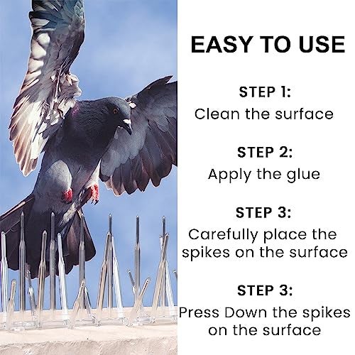 Ascension Birds Pigeon Spikes Ploycarbote Star Nets Pigeon Control No Gitti & Screws (Transparent) (Set of 5, 12x2x4.5inches) - Image 4