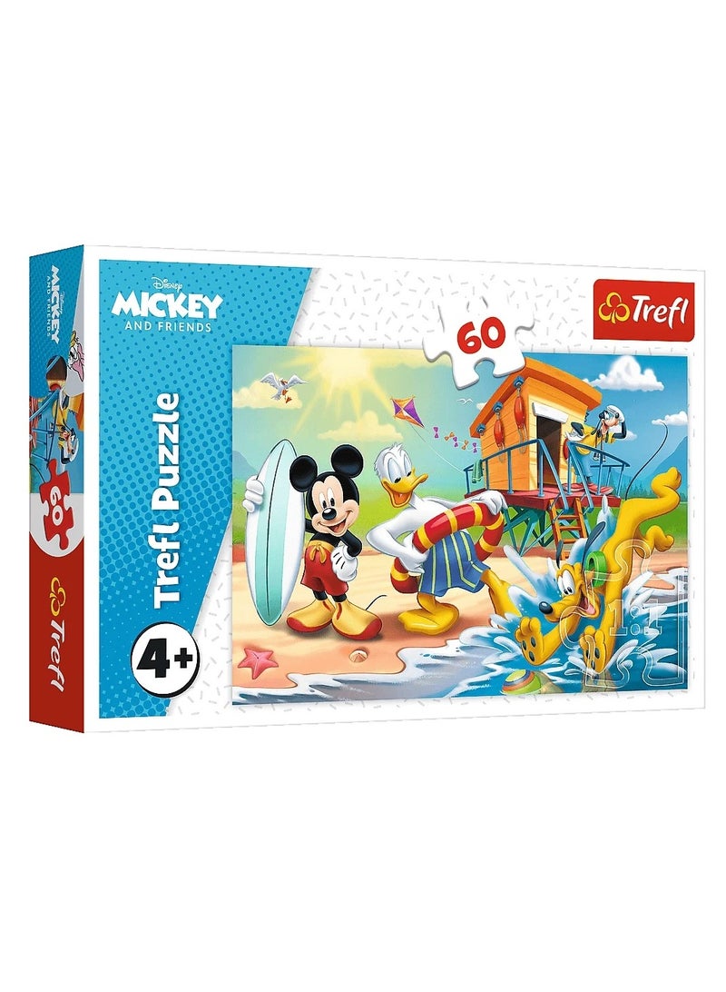 Trefl - Mickey Mouse Puzzle Mickey and friends' interesting day 60 Pcs - 17359 - Image 1
