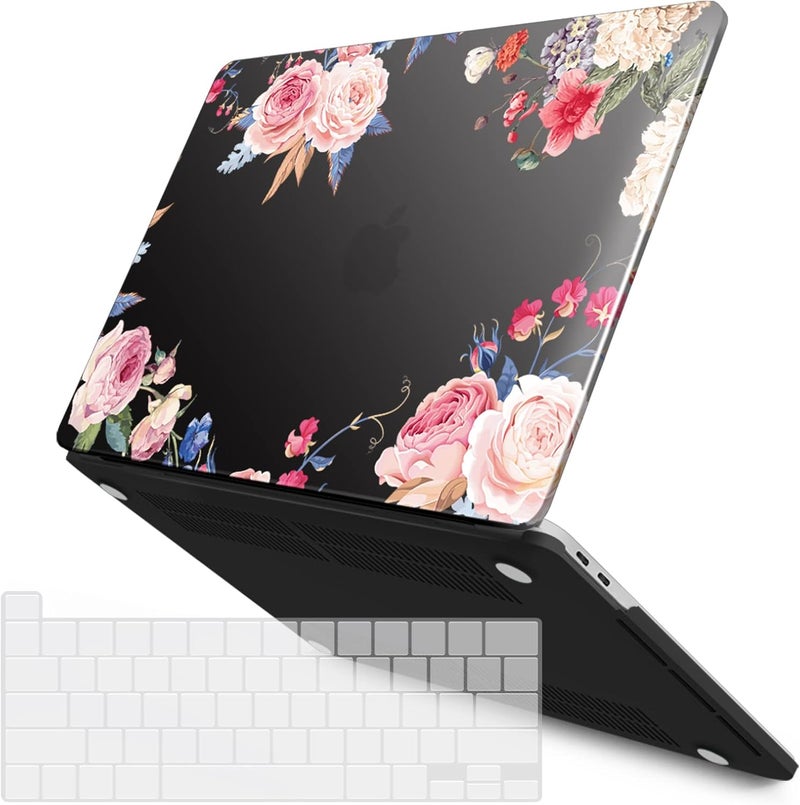 I Benzer Compatible with 2025 2024 M2 MacBook Pro 13 Inch Case 2025-2016 M1 A2338 A2289 A2251 A2159 A1989 A1706 A1708, Hard Shell Case & Keyboard Cover for Mac Pro 13, Peony, T13CFL+1 - Image 1