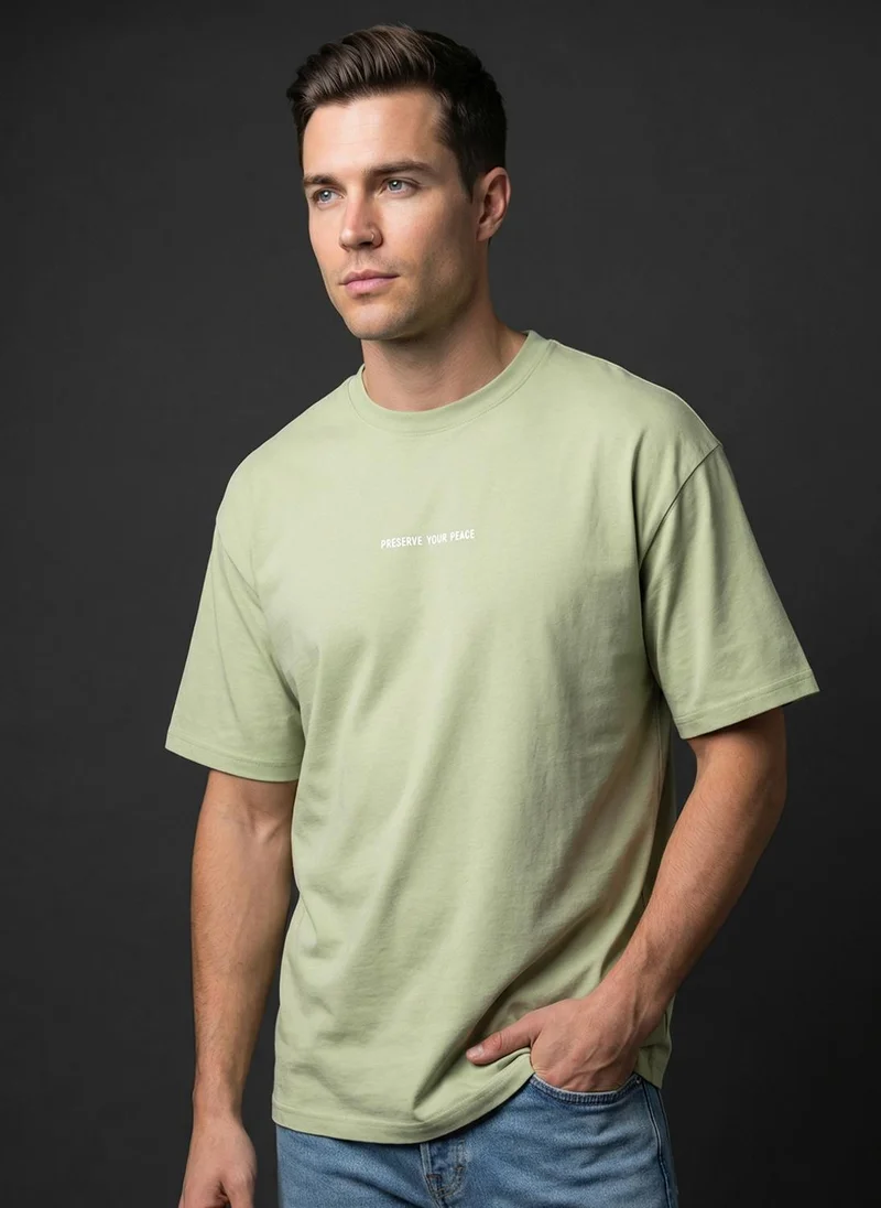 NOBERO NOBERO Men's Premium Oversized Printed T-Shirt