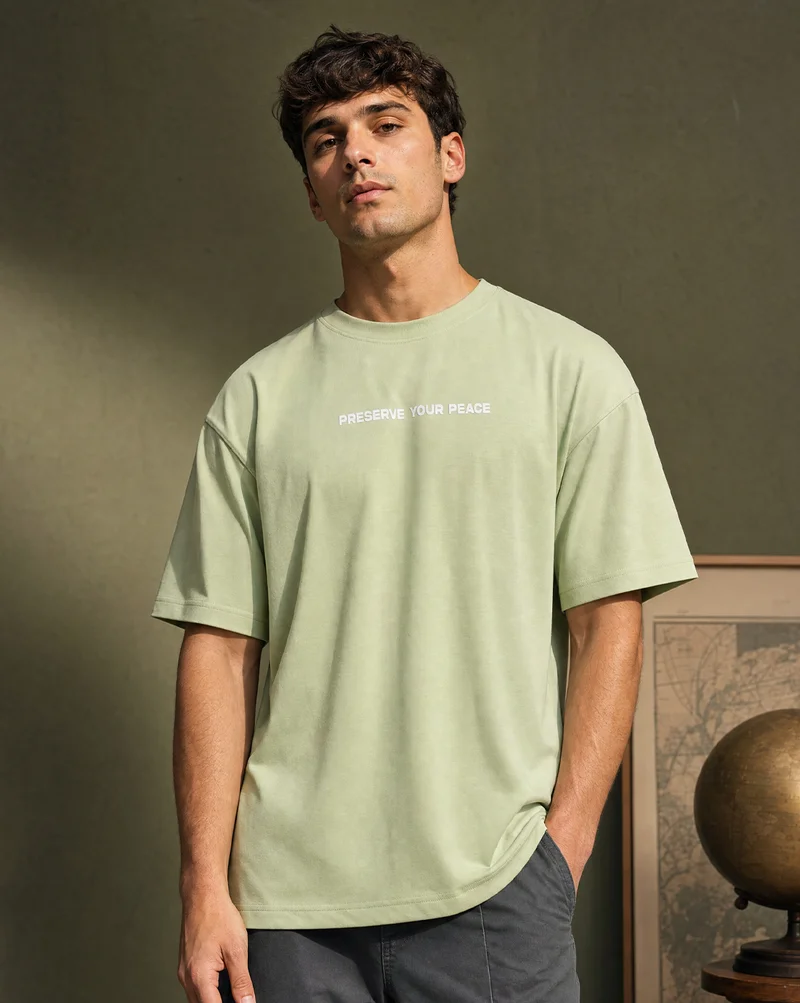 نوبيرو NOBERO Men's Premium Oversized Printed T-Shirt