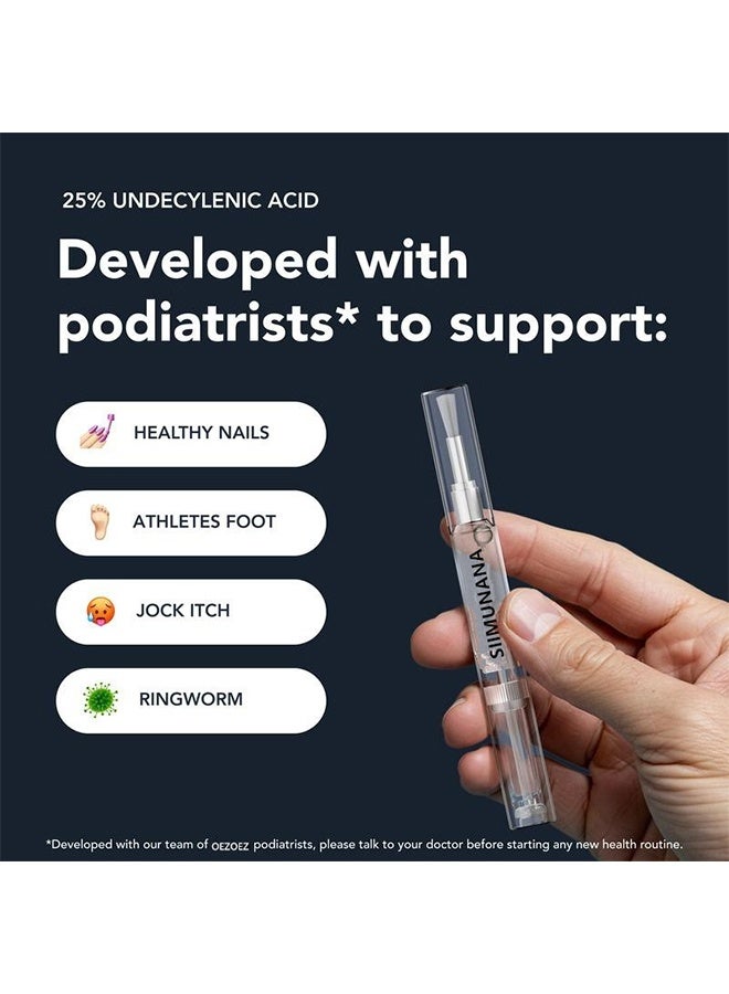 siimunana Antifungal pen, Undecylenic acid 25% Nail Fungus Treatment Pen, Fast-Acting Solution for Toe & Fingernail Fungi, Ideal for Nail Health Concerns Athletes - Image 2