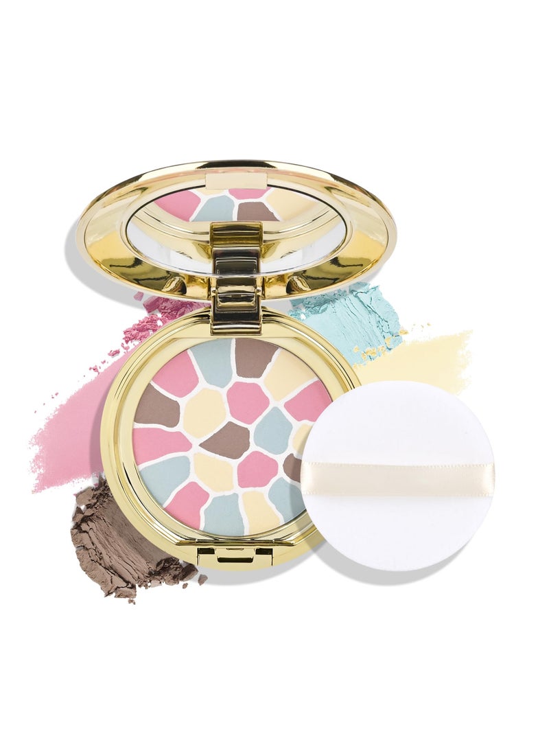 KASTWAVE Longwearing Matte Oil Control Makeup Powder, Multi-Colored Pressed Finishing Powder, Color Correcting for Even Tone Pressed Powder, Waterproof Powder, Brightening Setting Powder for Women Girls - Image 1