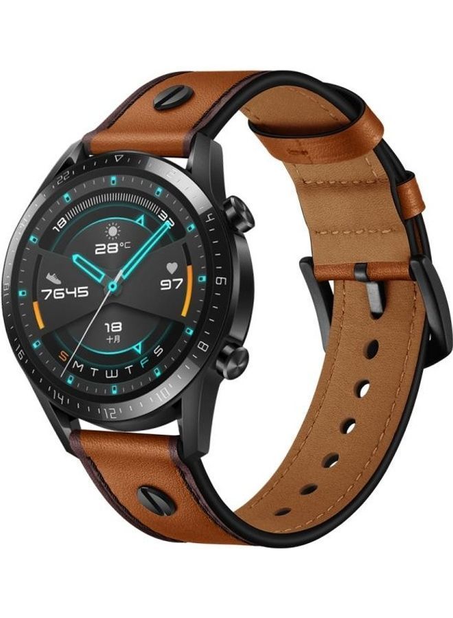NIBEMINENT Replacement Strap for Huawei Watch GT2e / GT2 46mm Brown - Image 1