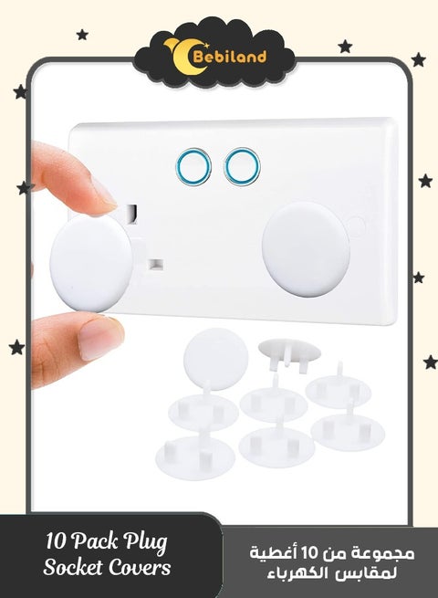 10 Pack Plug Socket Covers, Child Baby Plug Socket Covers for Sockets Uk (White)