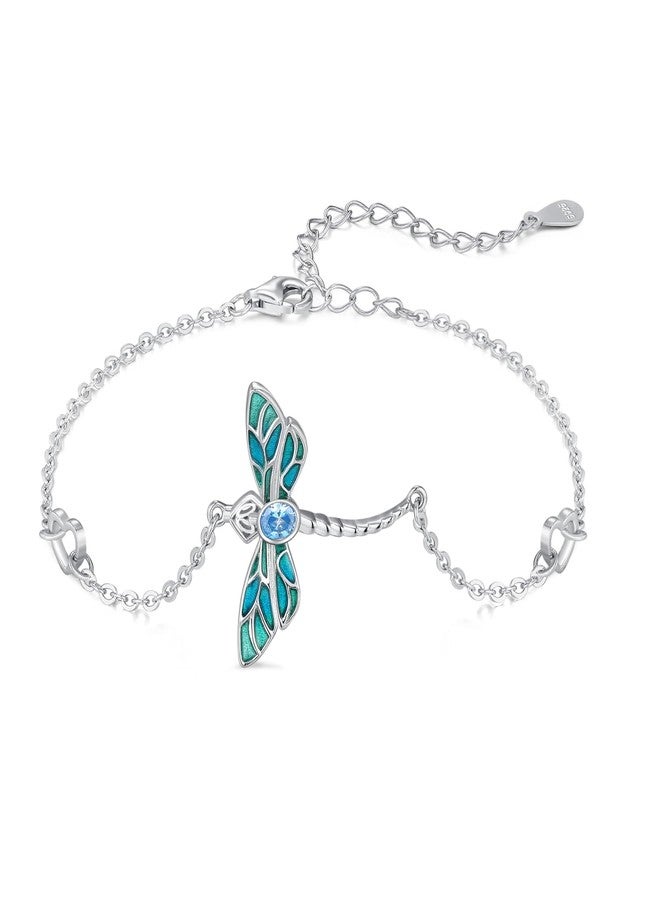 Cuoka Dragonfly Bracelet For Women S925 Sterling Silver Oil Dripping Dragonfly Jewelry Gifts For Her (Dragonfly Bracelet-01) - Image 1