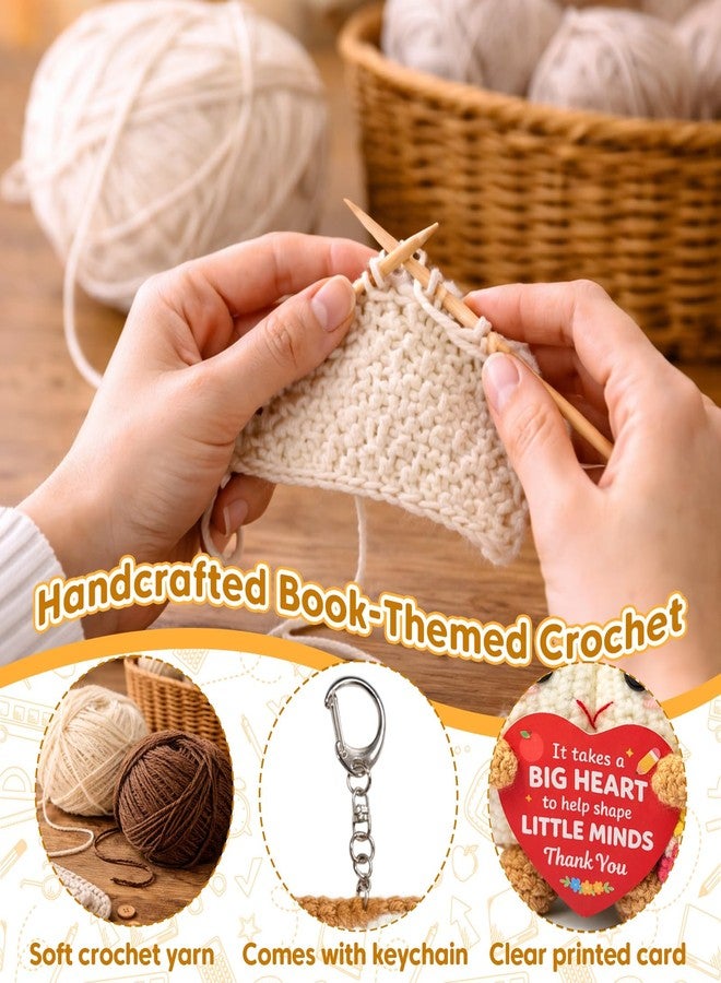Fleure Esme Teacher Appreciation Gifts Teacher Crochet for Women Men - Book Crochet Doll Thank You Teacher Gift for Women Classroom Desk Decor Back to School Teacher Gifts Birthday Christmas End of Year Teacher - Image 4