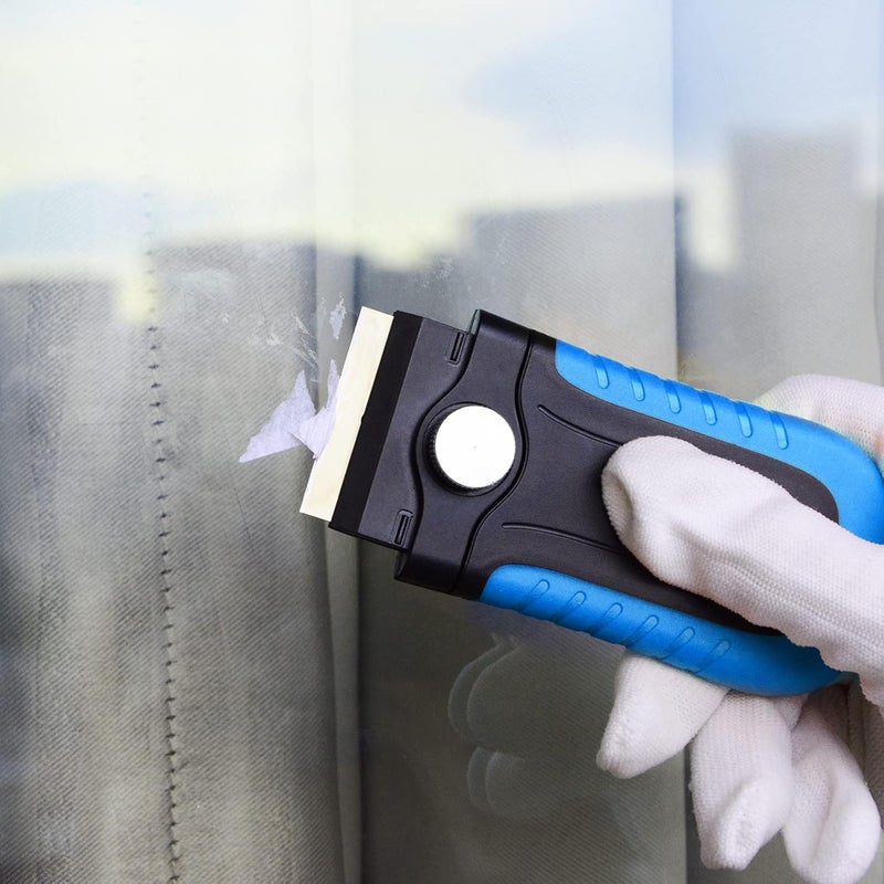 Gomake Razor Blade Scraper Tool with Blade Storage Container, Glass Cooktop Stove Scraper with 10PCS Stainless Steel Blades for Glass Clean,Paint,Old Label,Decal Sticker,Adhesive Remover (Blue) - Image 5