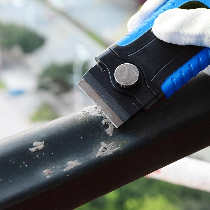 Gomake Razor Blade Scraper Tool with Blade Storage Container, Glass Cooktop Stove Scraper with 10PCS Stainless Steel Blades for Glass Clean,Paint,Old Label,Decal Sticker,Adhesive Remover (Blue) - Image 4