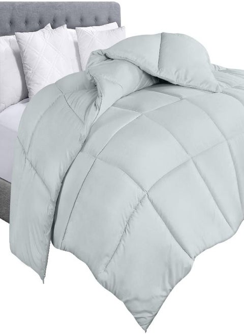 Utopia Bedding Comforter Duvet Insert - Quilted Comforter with Corner Tabs - Box Stitched Down Alternative Comforter (Twin, Light Grey)