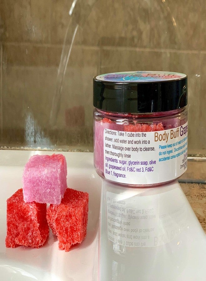 Diva Stuff Sugar Cube Body Buff Scrub, Exfoliates and Hydrates Skin, Pairs With Our Crepey Skin Cream - Grape Wild Cherry, 8 oz (Made in the USA) - Image 2