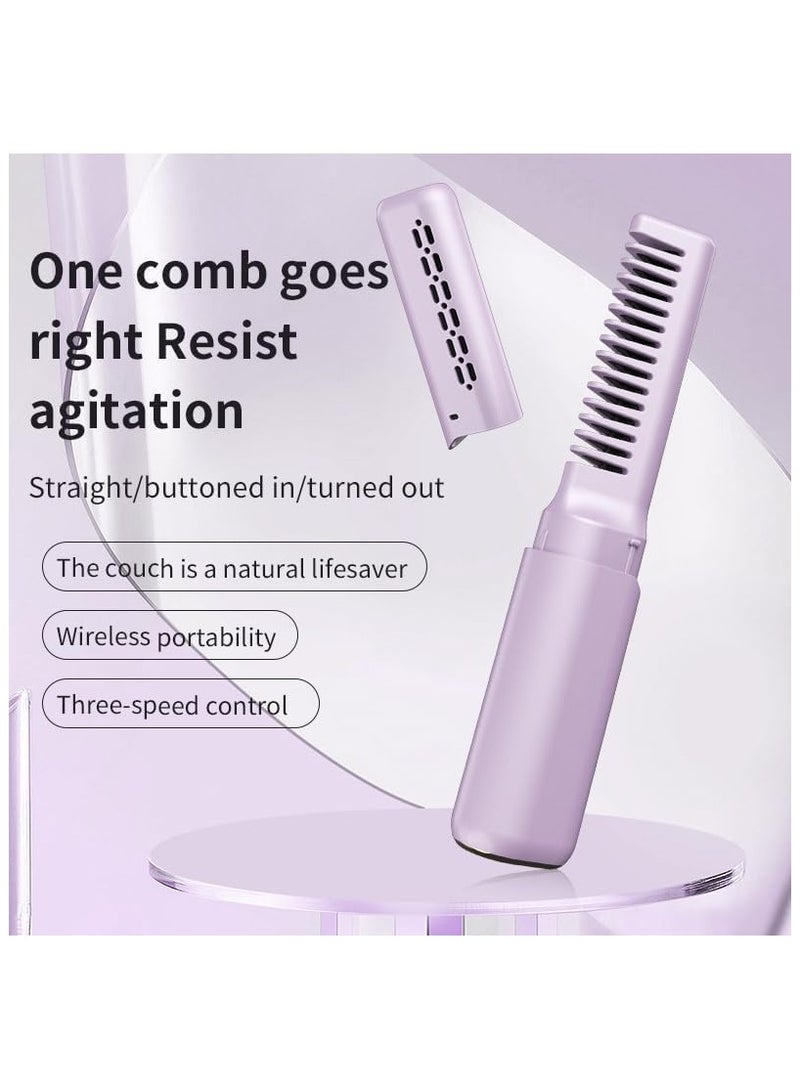 Rechargeable Mini Hair Straightener, Cordless Styling Comb Iron LCD Display, USB Portable Travel Brush for Women, Anti-static Negative Ion, Even Heating - Image 3