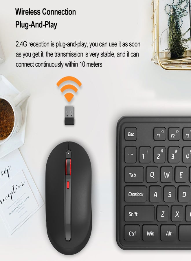 MIIIW Wireless Keyboard and Mice Combo 2.4G 104-Keys Full-Size Keyboard with 3 Moving Speeds Adjustable Quiet Wireless Mice for Computer/Laptop/PC - Image 4