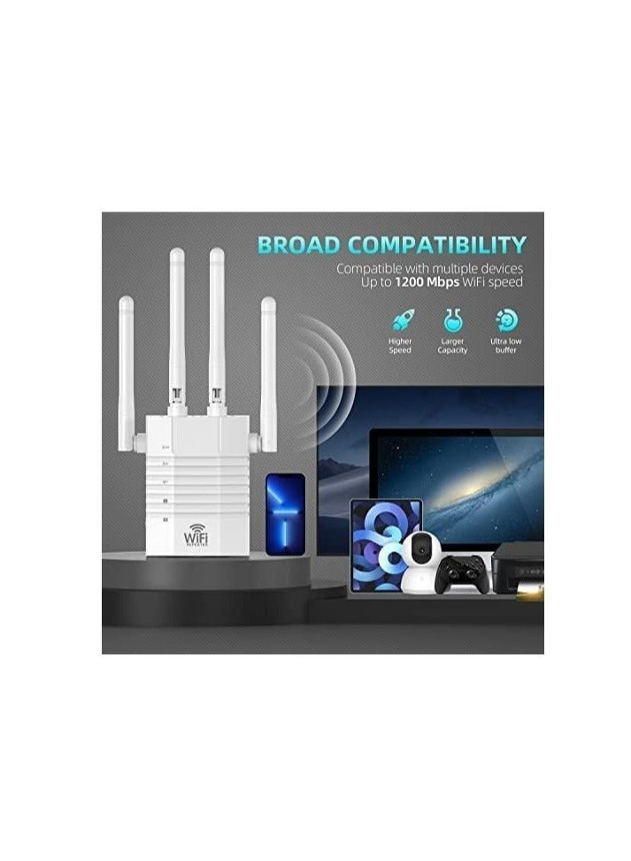 Captaintech WiFi Extender, 1200Mbps WiFi Range Extender Signal Booster, Coverage up to 12880sq.ft and 105 Devices, WiFi Booster and Internet Range Extender, Internet Repeater - Image 2