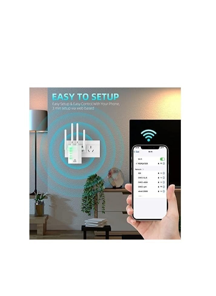Captaintech WiFi Extender, 1200Mbps WiFi Range Extender Signal Booster, Coverage up to 12880sq.ft and 105 Devices, WiFi Booster and Internet Range Extender, Internet Repeater - Image 4