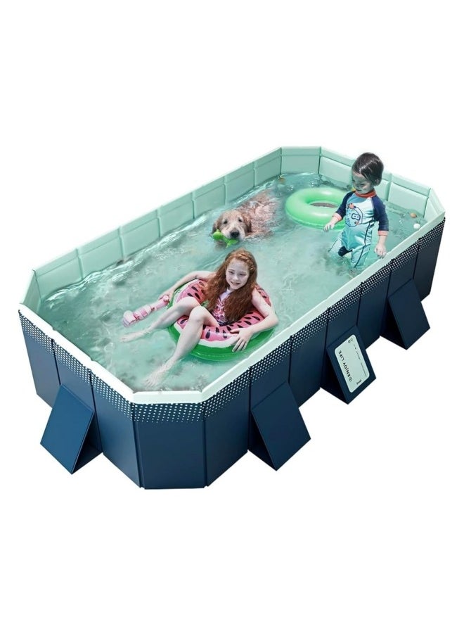 GGEROU Folding Swimming Pool,Non-Inflatable Swimming Pool,Children Pool,Oversized Family Pool,Portable Swimming Pool,for Indoor, Outdoor,Garden,Summer Water Party 300 * 165 * 55cm  - Image 1